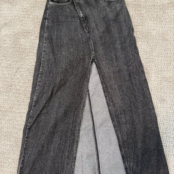 Dressed in LALA Asymmetrical Black Denim Skirt - Picture 3 of 8